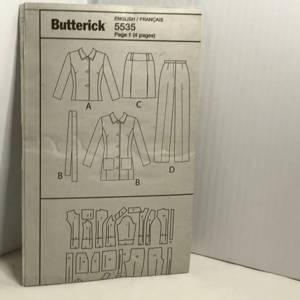 #B5535 Butterick womens  suit pants jacket skirt  sewing pattern 16-22